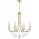 Delilah 8 Light 31.5 inch Aged Brass Chandelier Ceiling Light