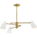 Birdie LED 30 inch Lacquered Brass with Matte White accents Chandelier Ceiling Light