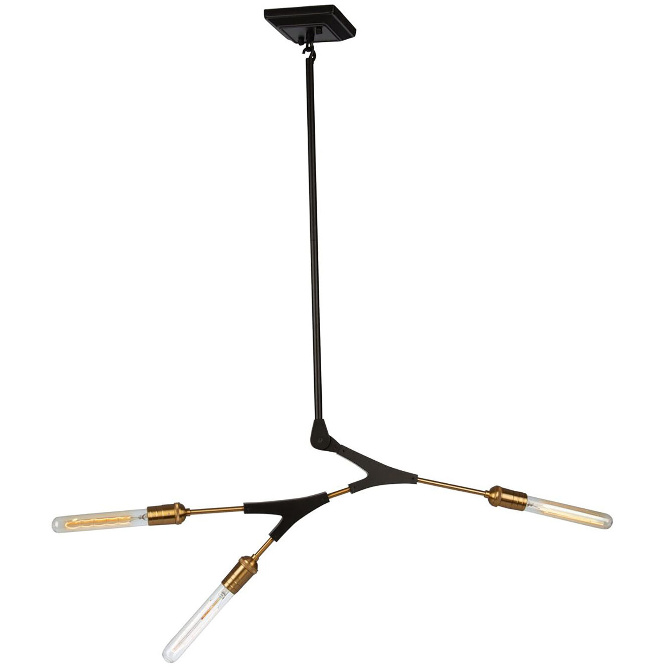 Filiali LED 24.5 inch Black and Harvest Brass Chandelier Ceiling Light