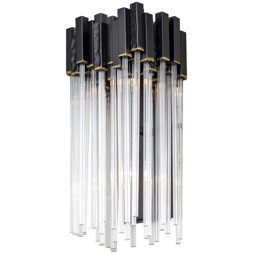 Matrix Sconce Wall Light in Matte Black/French Gold