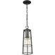 Helix 1 Light 6 inch Black Outdoor Chain Mount Ceiling Fixture