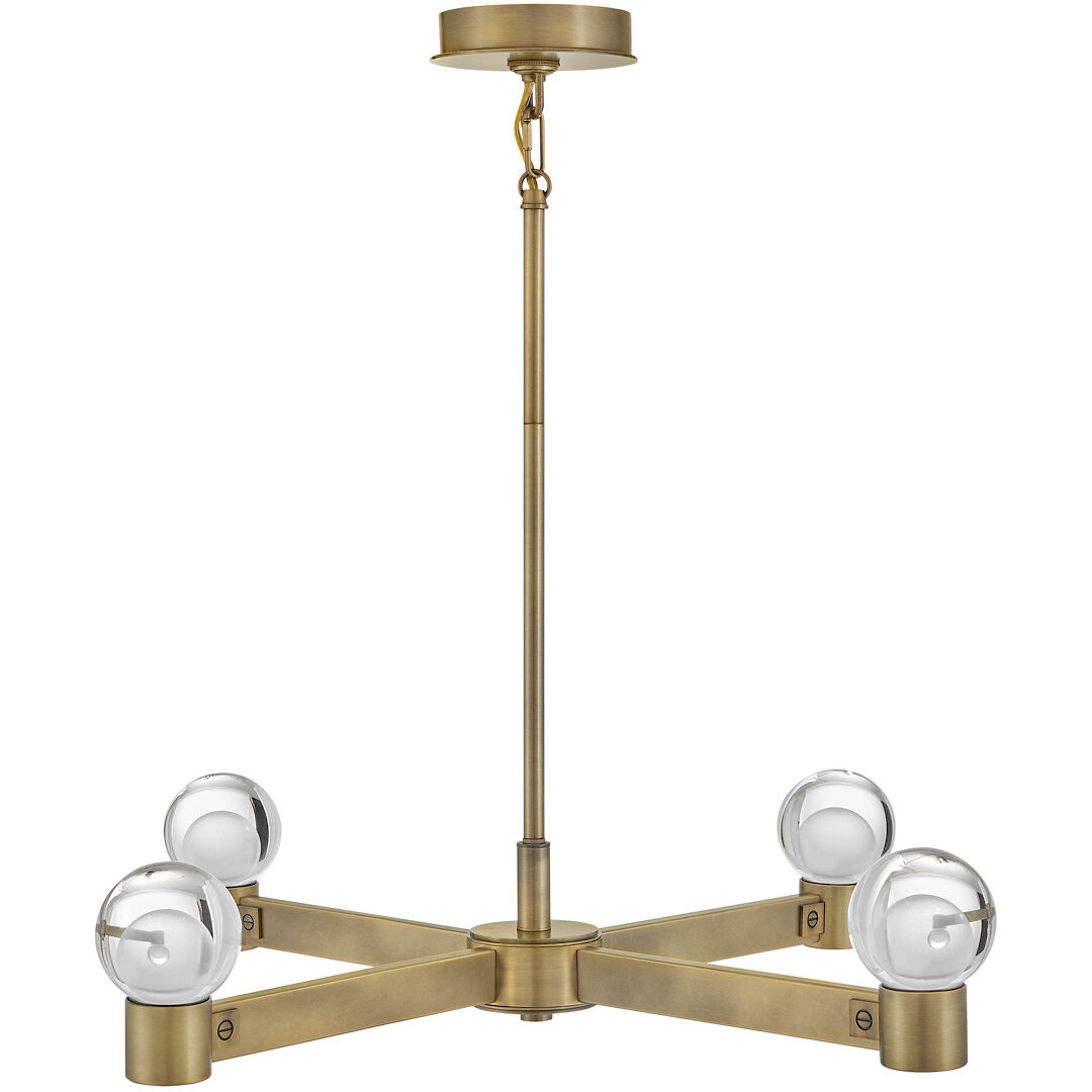 Lyric LED 32 inch Heritage Brass Chandelier Ceiling Light