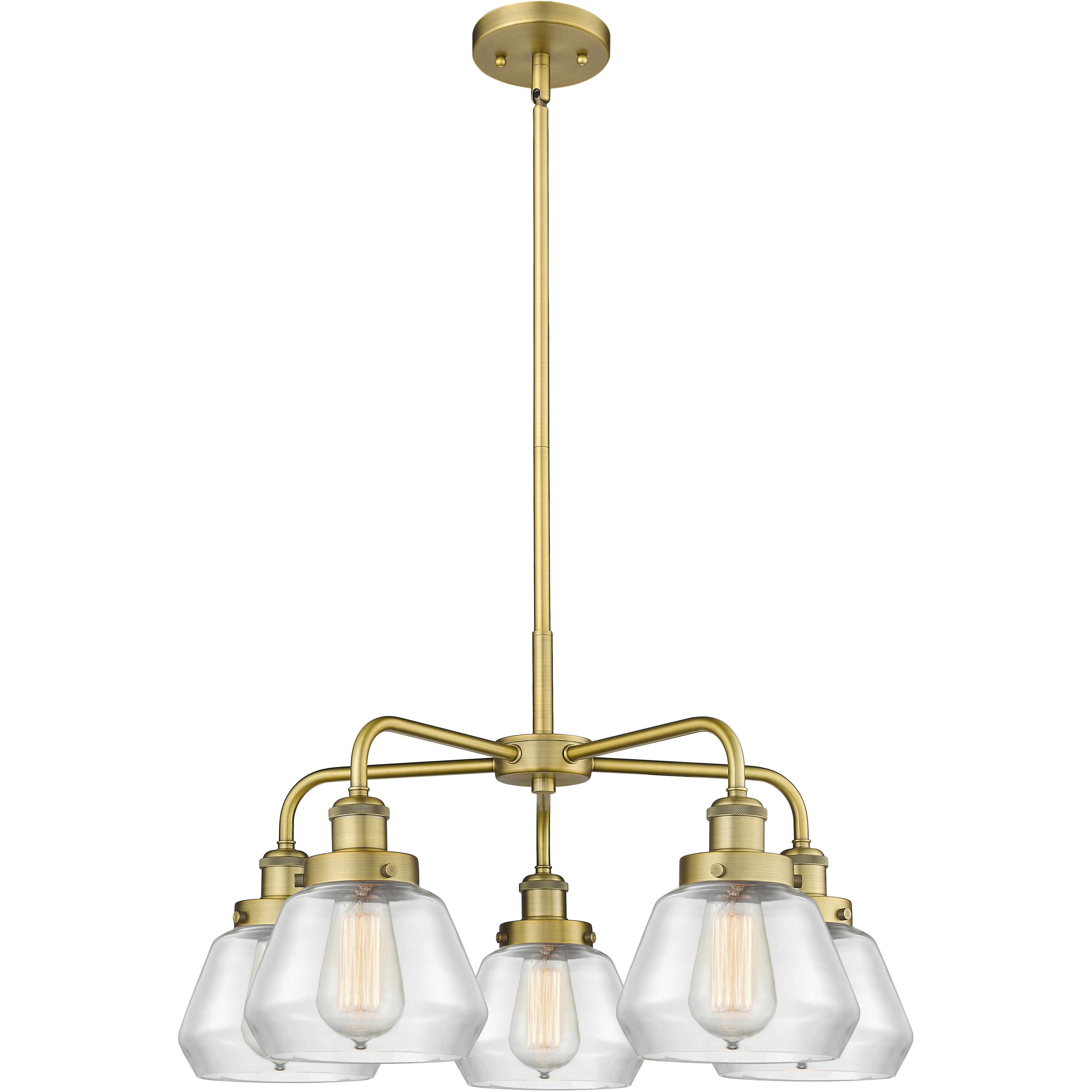 Fulton 5 Light 24.5 inch Brushed Brass Chandelier Ceiling Light