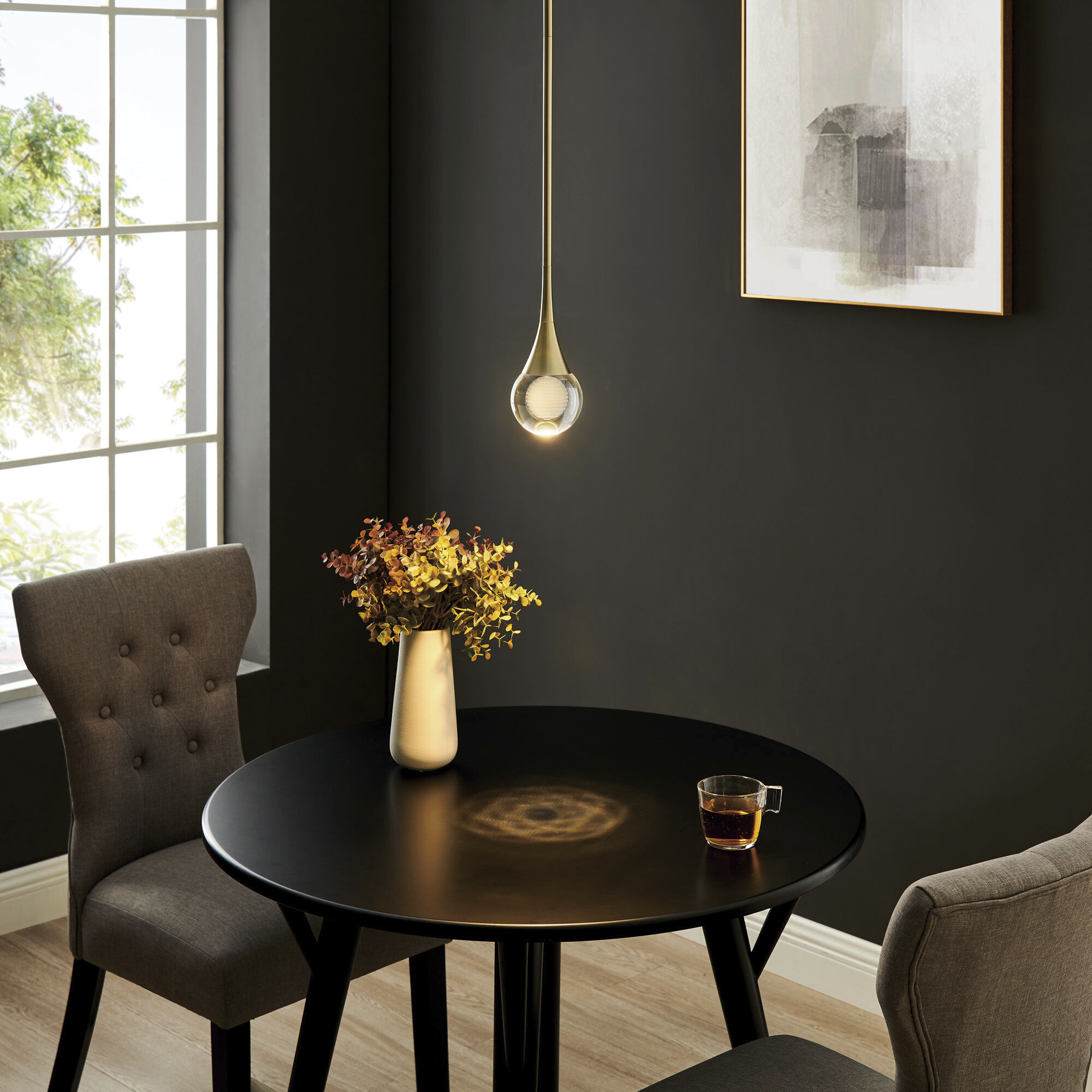 Luna IV 1 Light 4.75 inch Brass Pendant Ceiling Light