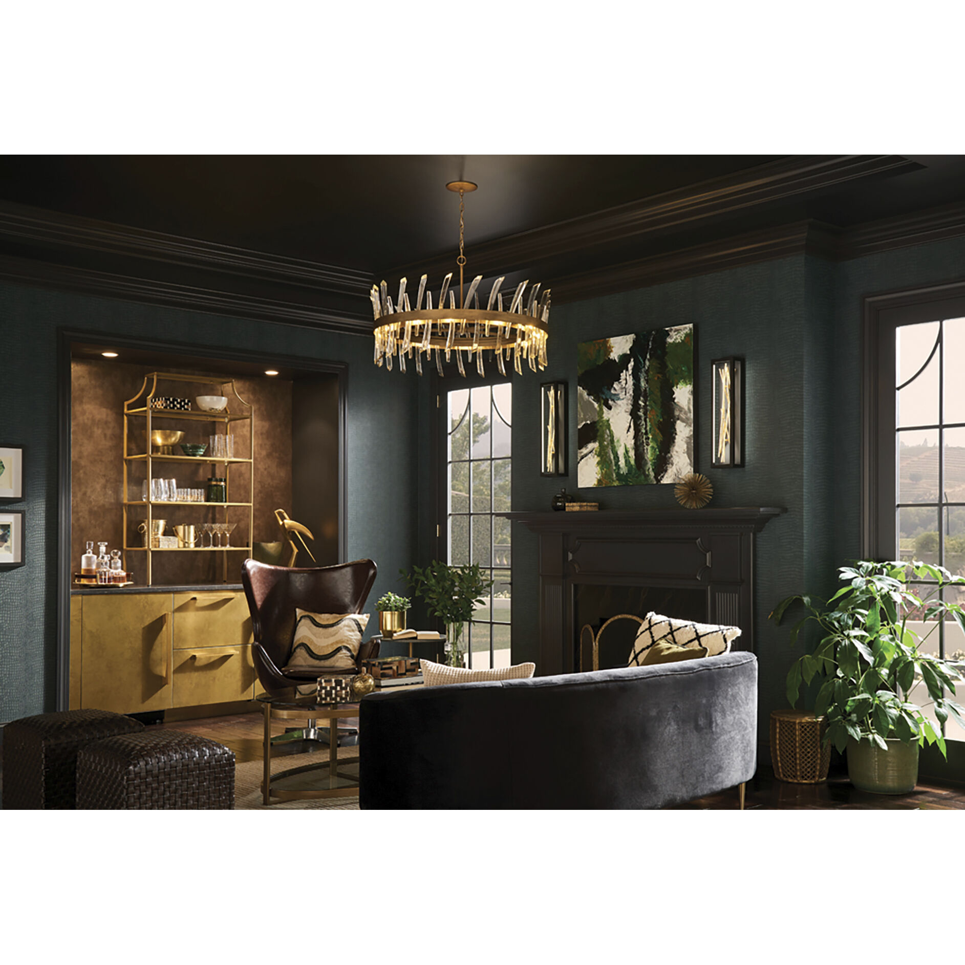 Revel LED 36.25 inch Burnished Gold Chandelier Ceiling Light