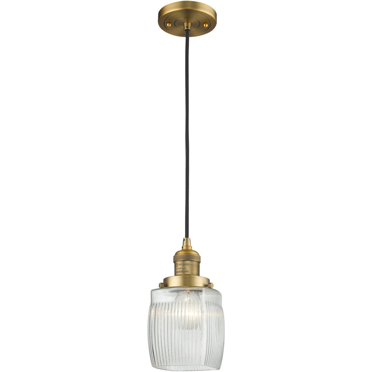 Franklin Restoration Colton LED 6 inch Brushed Brass Mini Pendant Ceiling Light, Franklin Restoration