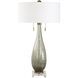 Cardoni 32.25 inch 60 watt Smokey Fern-Green Glass and Crystal Table Lamp Portable Light