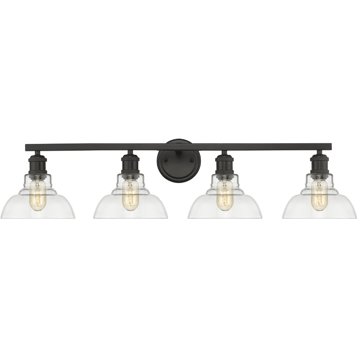 Yep Carver Vanity Wall Light in Matte Black, Clear Glass