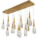 Beyond Hibiscus LED 40 inch Aged Brass Multi-Light Pendant Ceiling Light, Linear Canopy