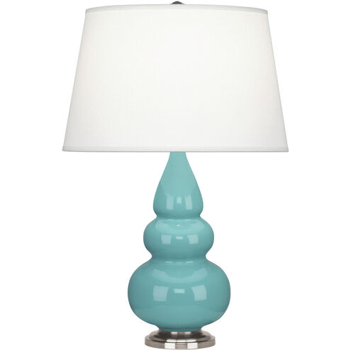 Small Triple Gourd 24.38 inch 150.00 watt Egg Blue Accent Lamp Portable Light in Antique Silver