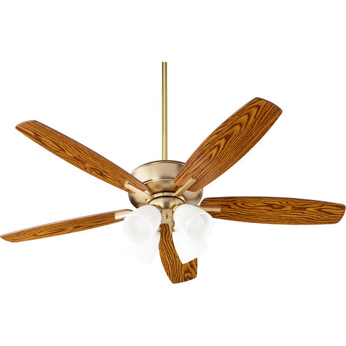 Breeze 52 inch Aged Brass with Dark Oak/Walnut Blades Indoor Ceiling Fan