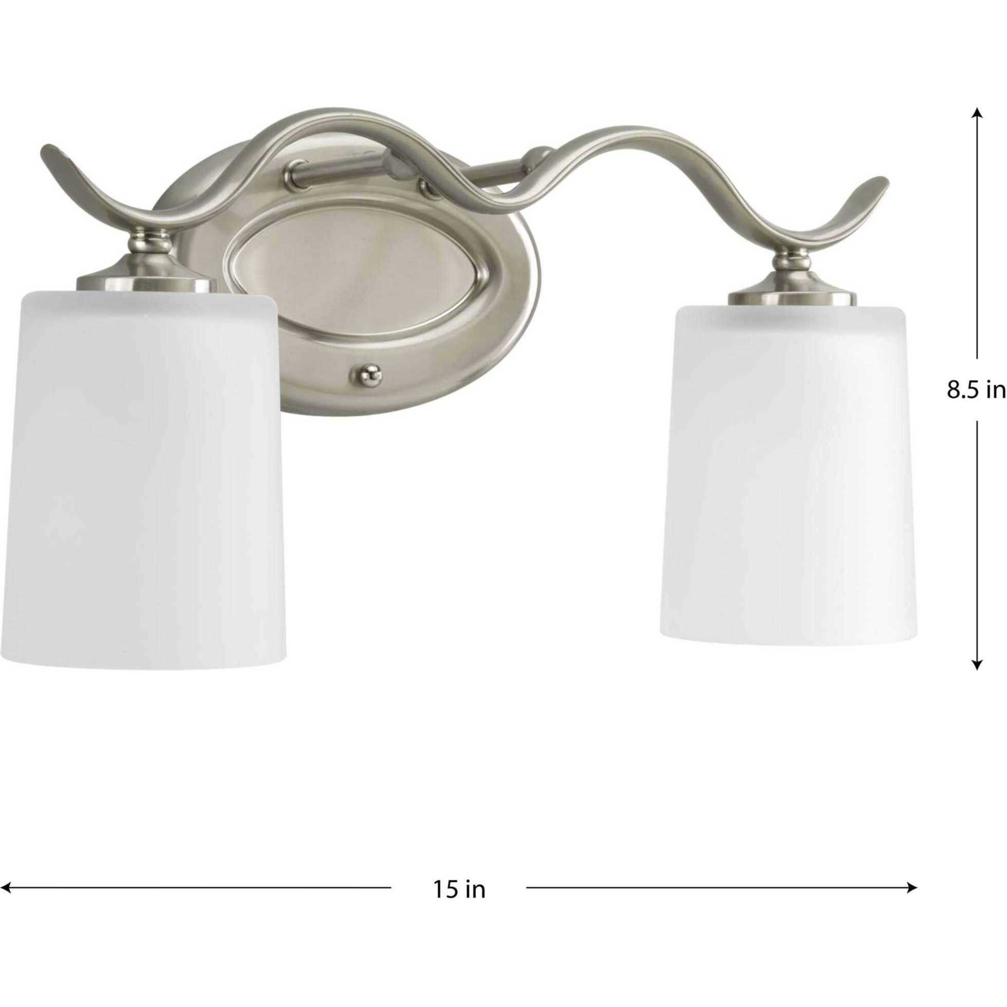 Inspire 2 Light 15 inch Brushed Nickel Bath Vanity Wall Light