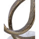 Ruban 14 inch Antique Brass and Natural Accent Table