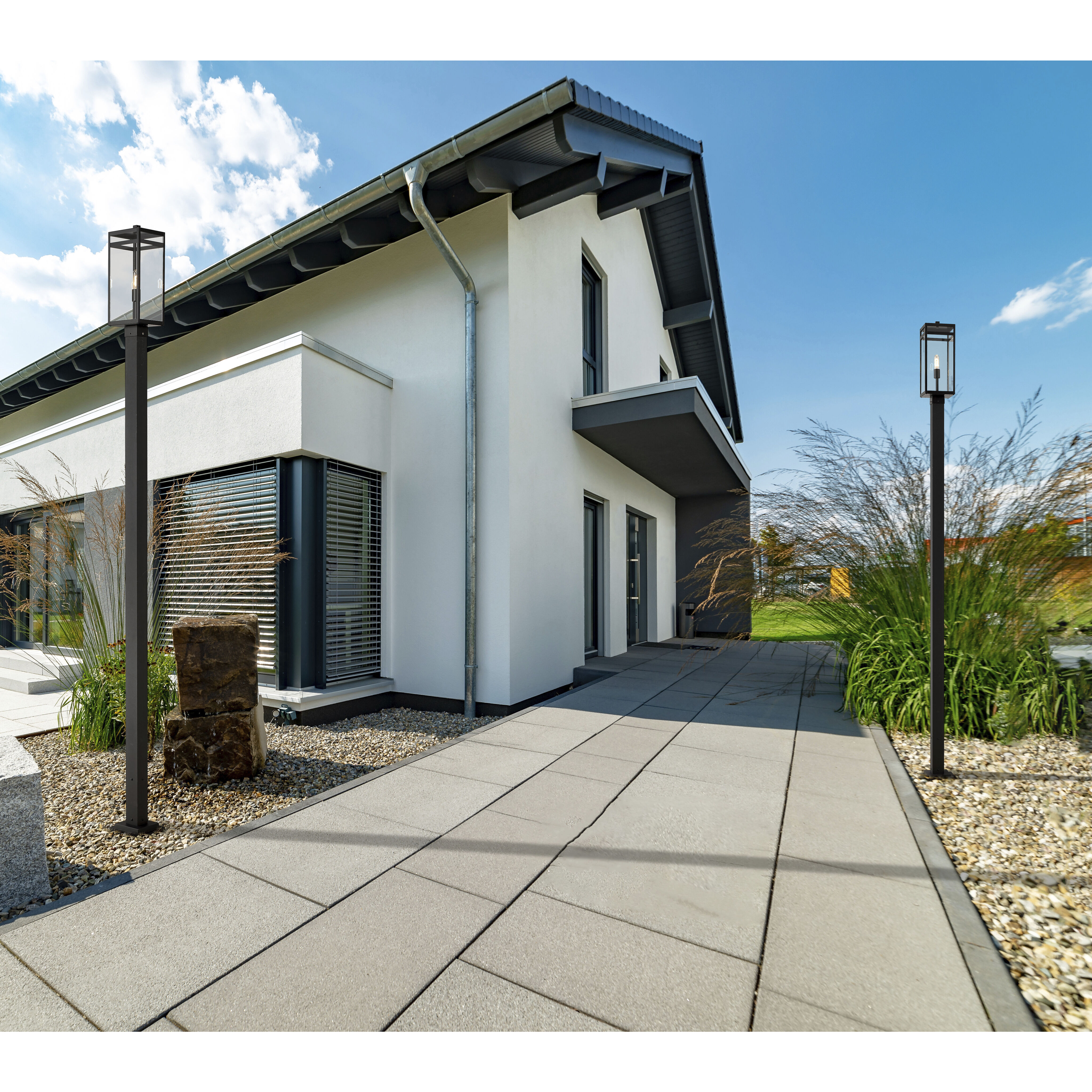 Nuri 1 Light 115 inch Black Outdoor Post Mounted Fixture