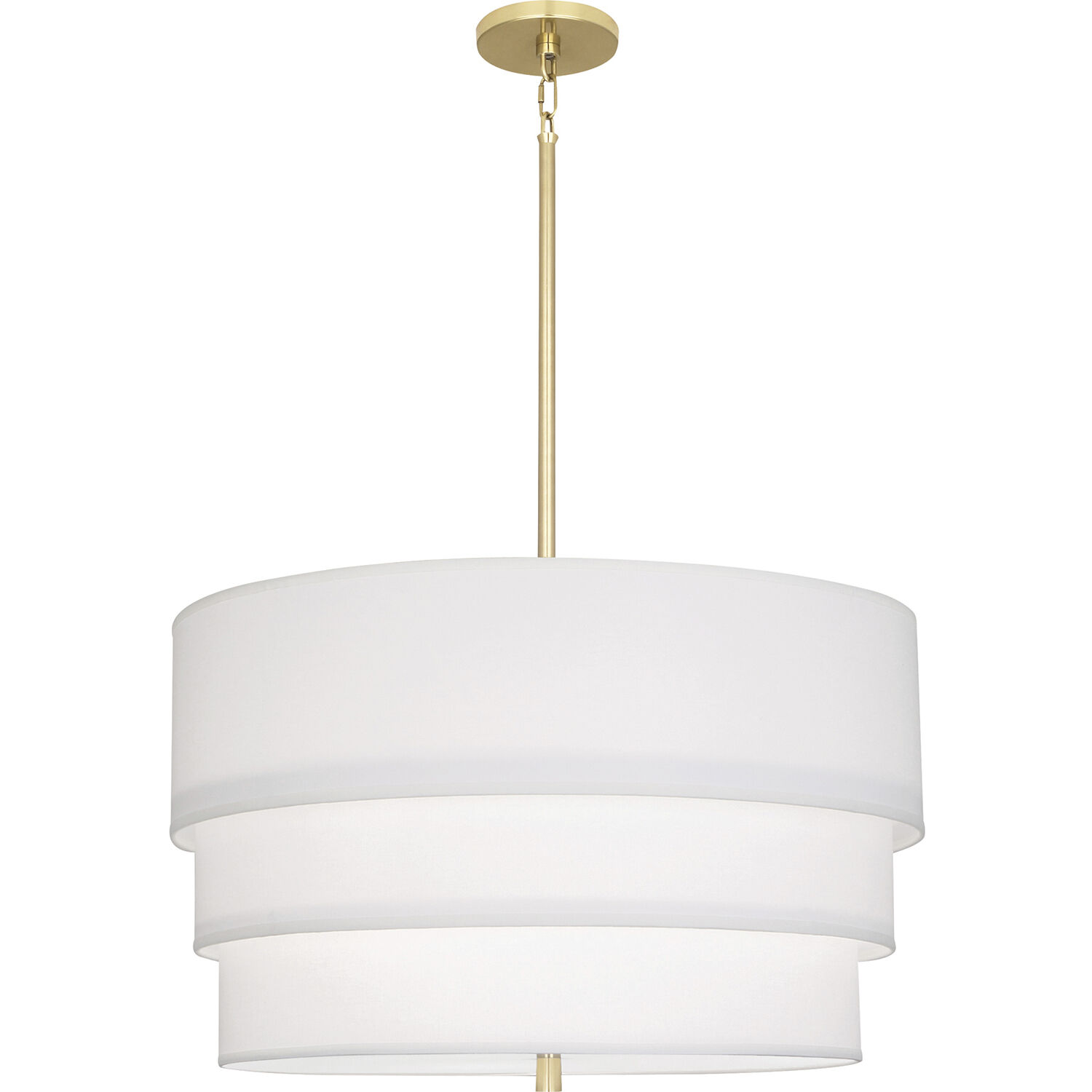 Decker 3 Light 24 inch Modern Brass Pendant Ceiling Light in Ascot White