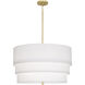 Decker 3 Light 24 inch Modern Brass Pendant Ceiling Light in Ascot White