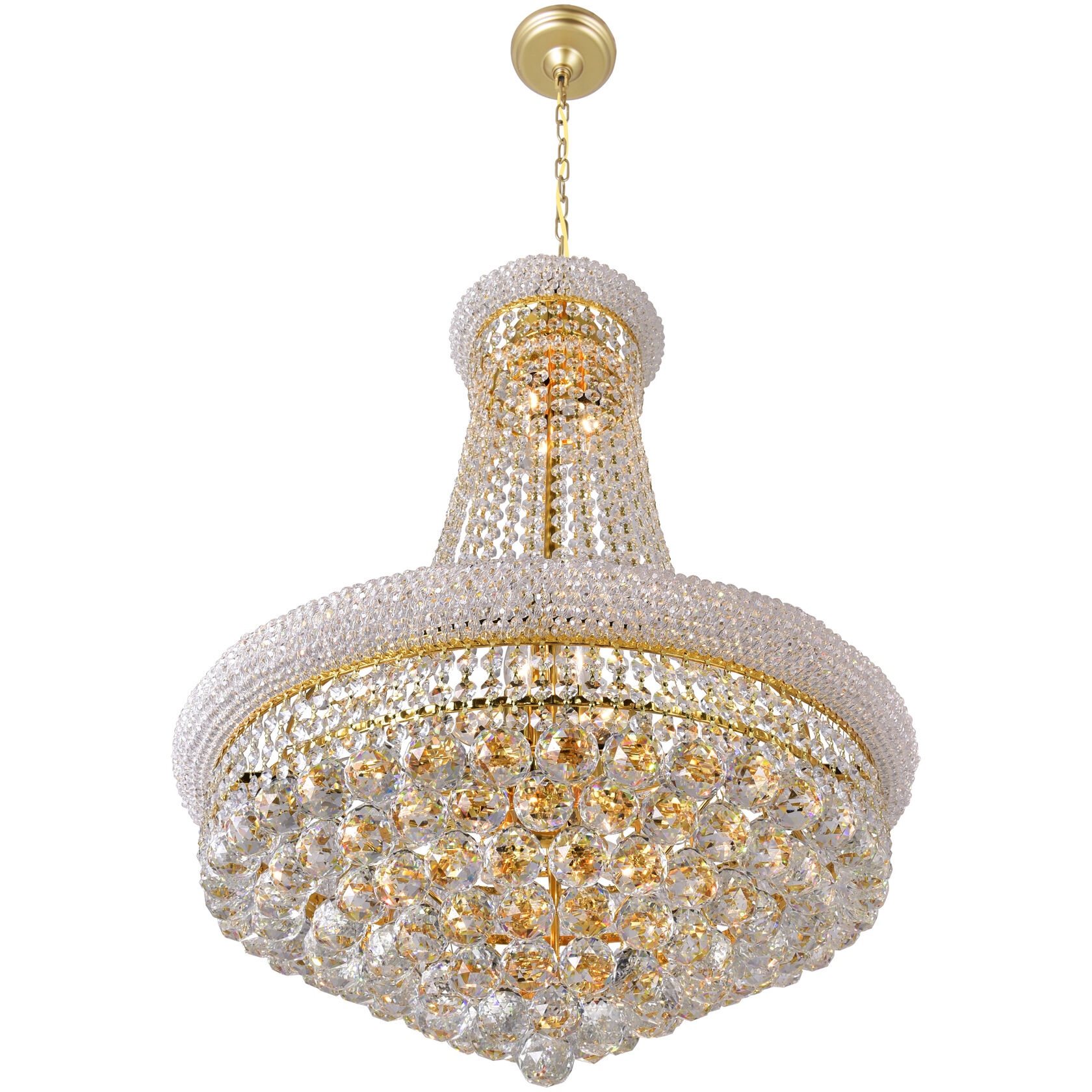 Empire 17 Light 24 inch Gold Down Chandelier Ceiling Light
