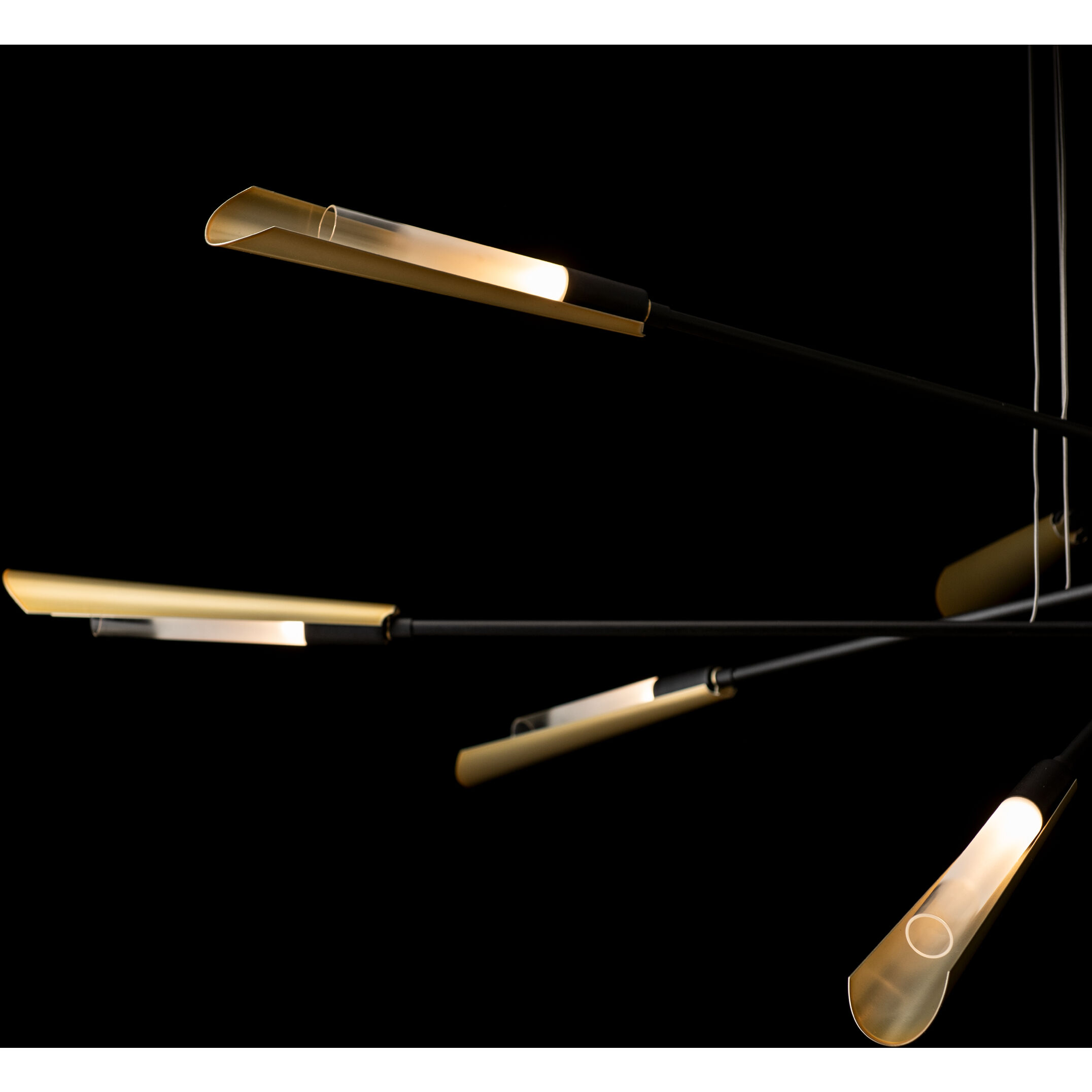 Flight 10 Light 73.2 inch Black/Modern Brass Pendant Ceiling Light