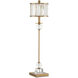 Parfait 33 inch 75 watt Clear and Antique Brass Table Lamp Portable Light