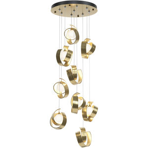Riza 9 Light 21.1 inch Modern Brass Pendant Ceiling Light