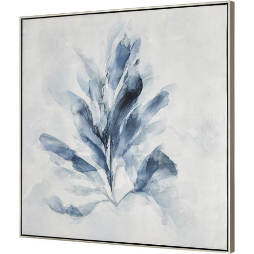 Blue Seagrass White with Blue and Champagne Gold Framed Wall Art, II