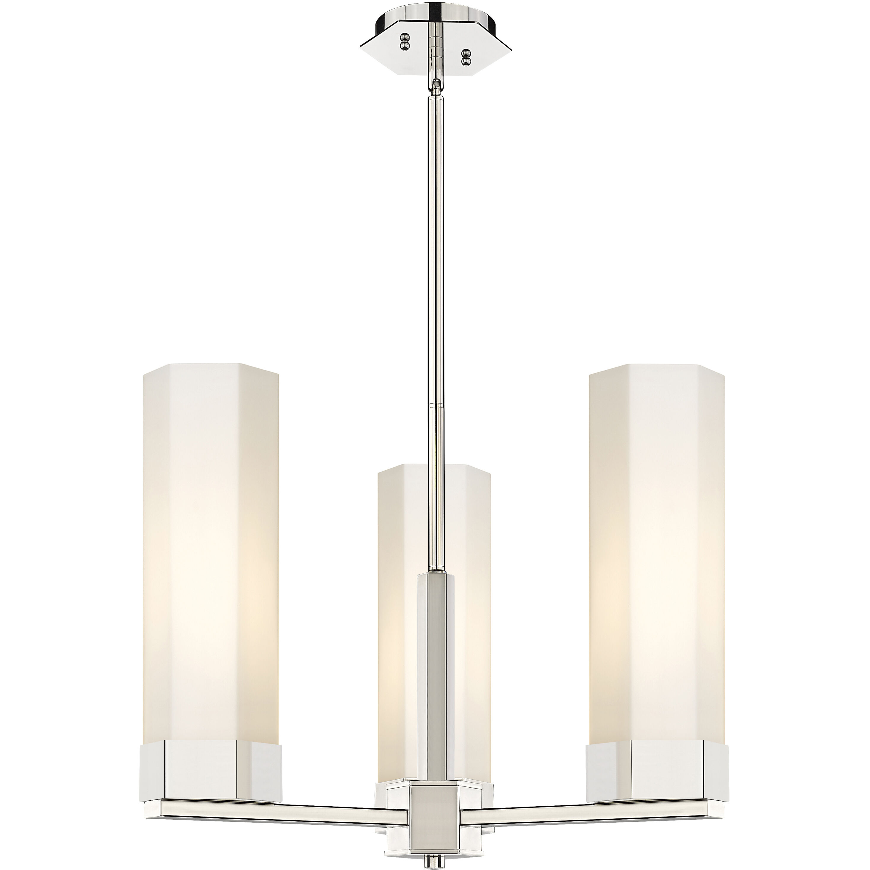 Claverack 3 Light 21.63 inch Polished Nickel Pendant Ceiling Light in Matte White Glass