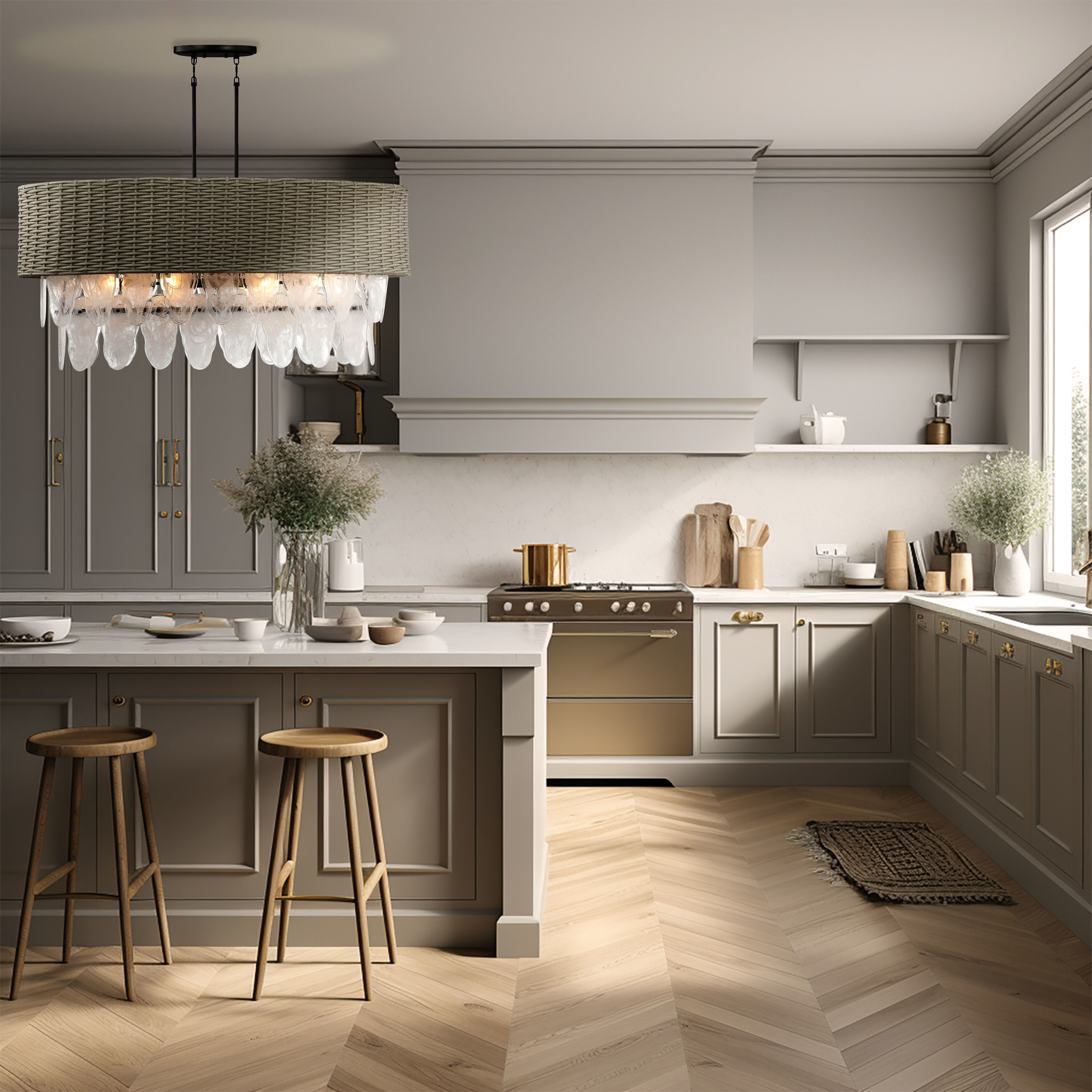 Breakers Isle 12 Light 48 inch Coal Island Light Ceiling Light