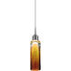 Capella 1 Light 2 inch Matte Chrome Small Pendant Ceiling Light in Amber Glass