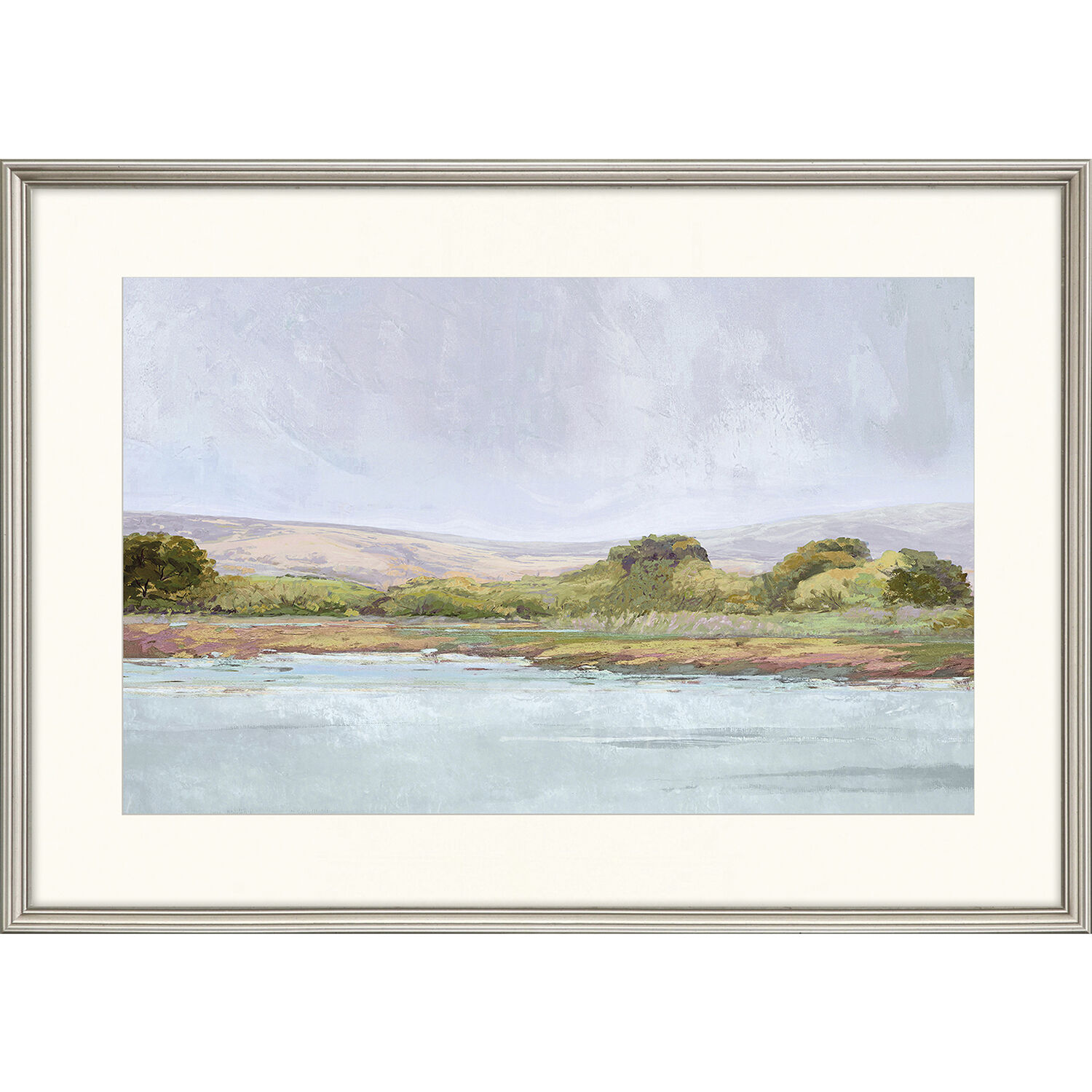 Autumn Spring Summer Winter Blue and Green and Multi and Rust Framed Art