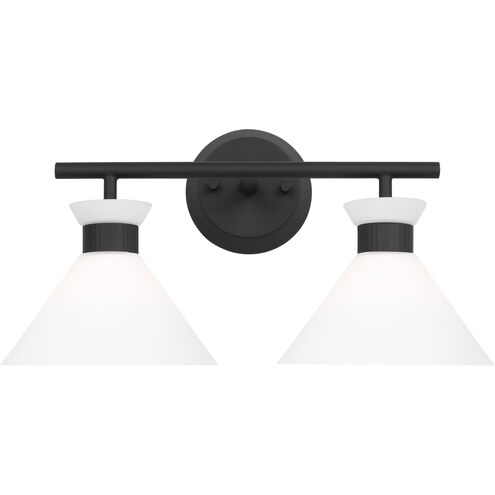 Drew & Jonathan Belcarra 2 Light 17.25 inch Midnight Black Wall Bath Fixture Wall Light