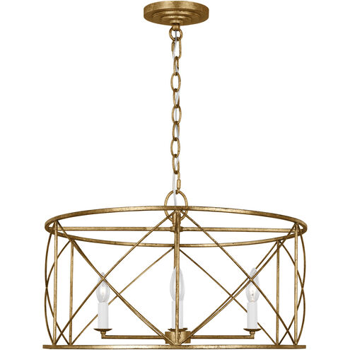 C&M by Chapman & Myers Beatrix 4 Light 22 inch Antique Gild Lantern Pendant Ceiling Light