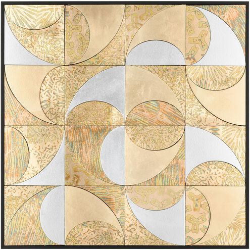 Mixed Metal Brass with Silver and Black Framed Wall Art