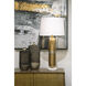 Pill 34 inch 150 watt Aged Brass with Satin Nickel and White Table Lamp Portable Light