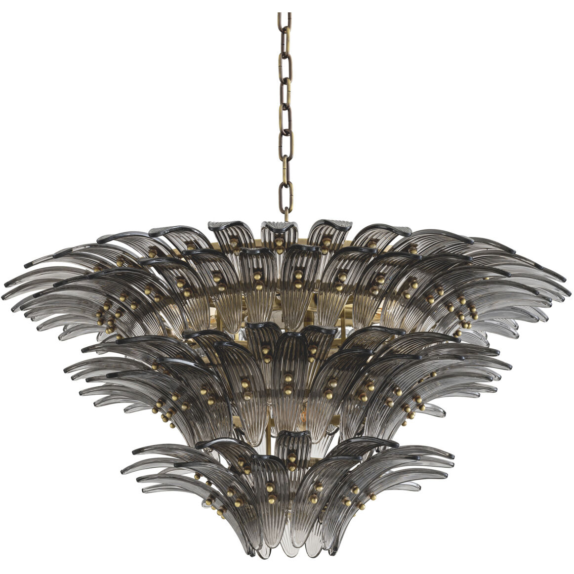 Italo 9 Light 31.5 inch Light Brushed Brass Chandelier Ceiling Light
