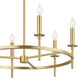 Transitional 6 Light 25 inch Natural Brass Chandelier Ceiling Light