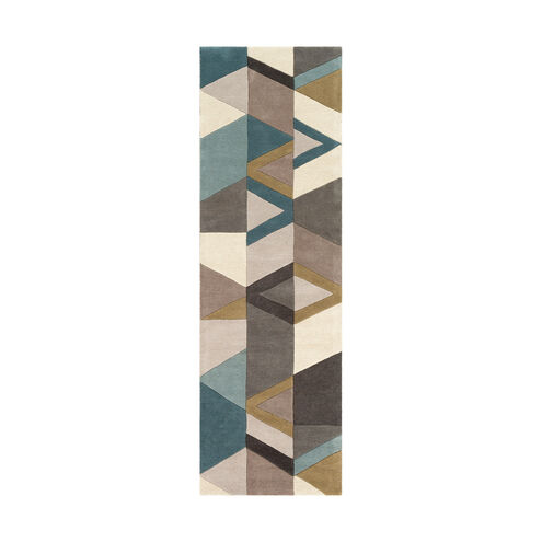 Philadelphia 96 X 30 inch Teal/Sage/Tan/Taupe/Charcoal/Cream/Camel Rugs, Runner