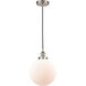 Edison Beacon 1 Light 10 inch Brushed Satin Nickel Mini Pendant Ceiling Light