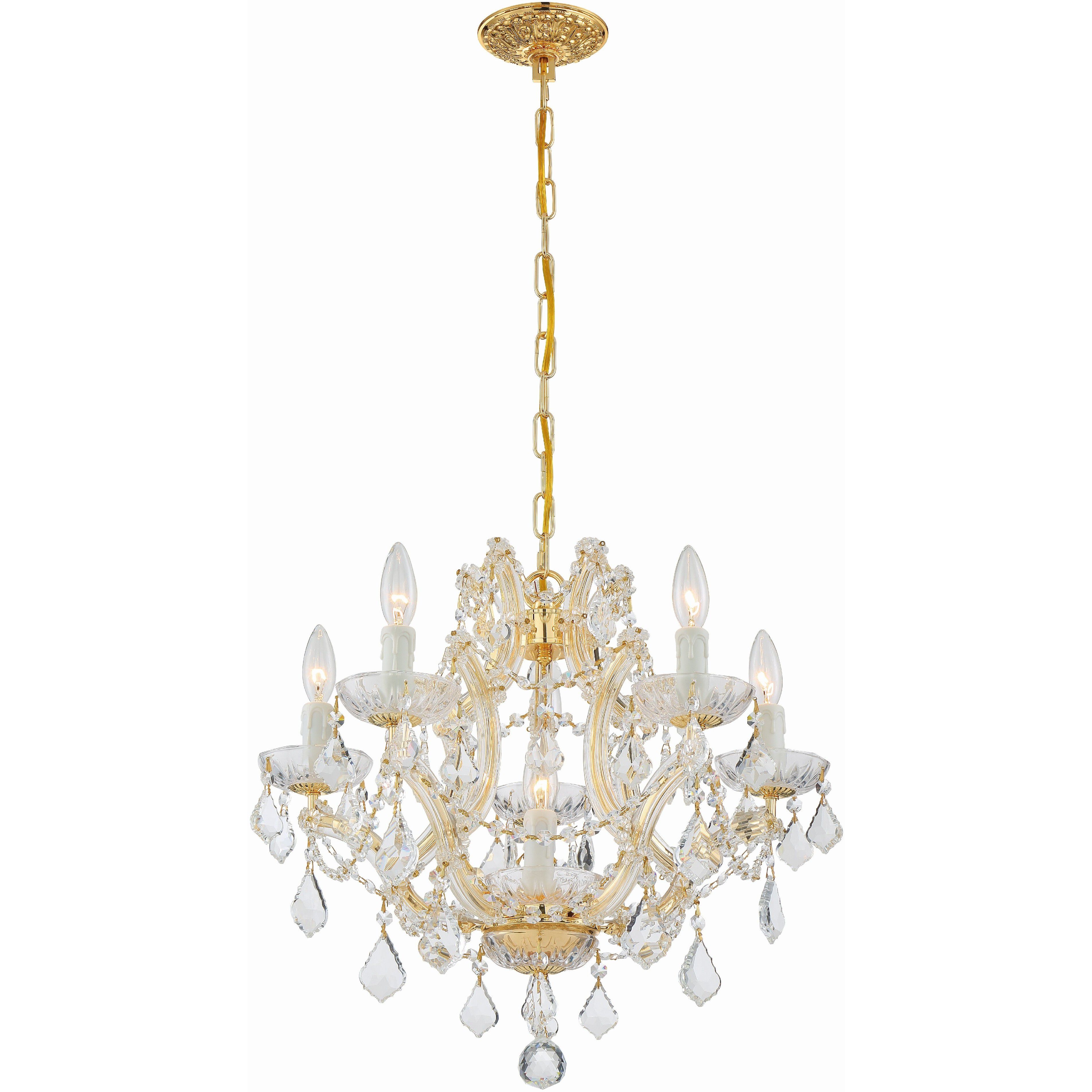 Maria Theresa 6 Light 20 inch Gold Chandelier Ceiling Light in Clear Spectra
