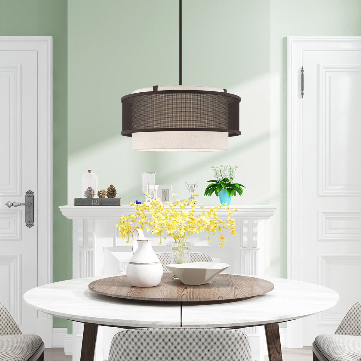 Braddock 4 Light 20 inch Bronze Pendant Chandelier Ceiling Light