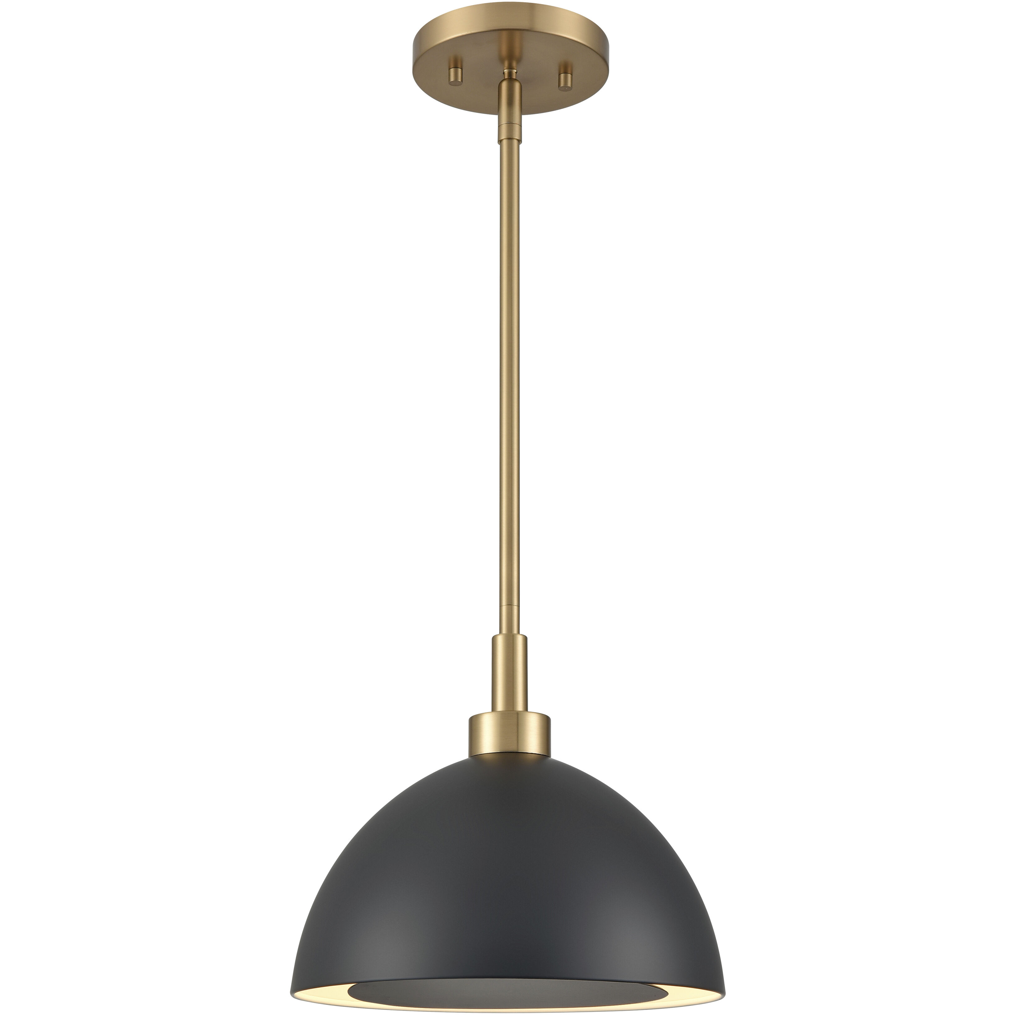 Pelham 2 Light 10 inch Satin Brass with Matte Black Pendant Ceiling Light