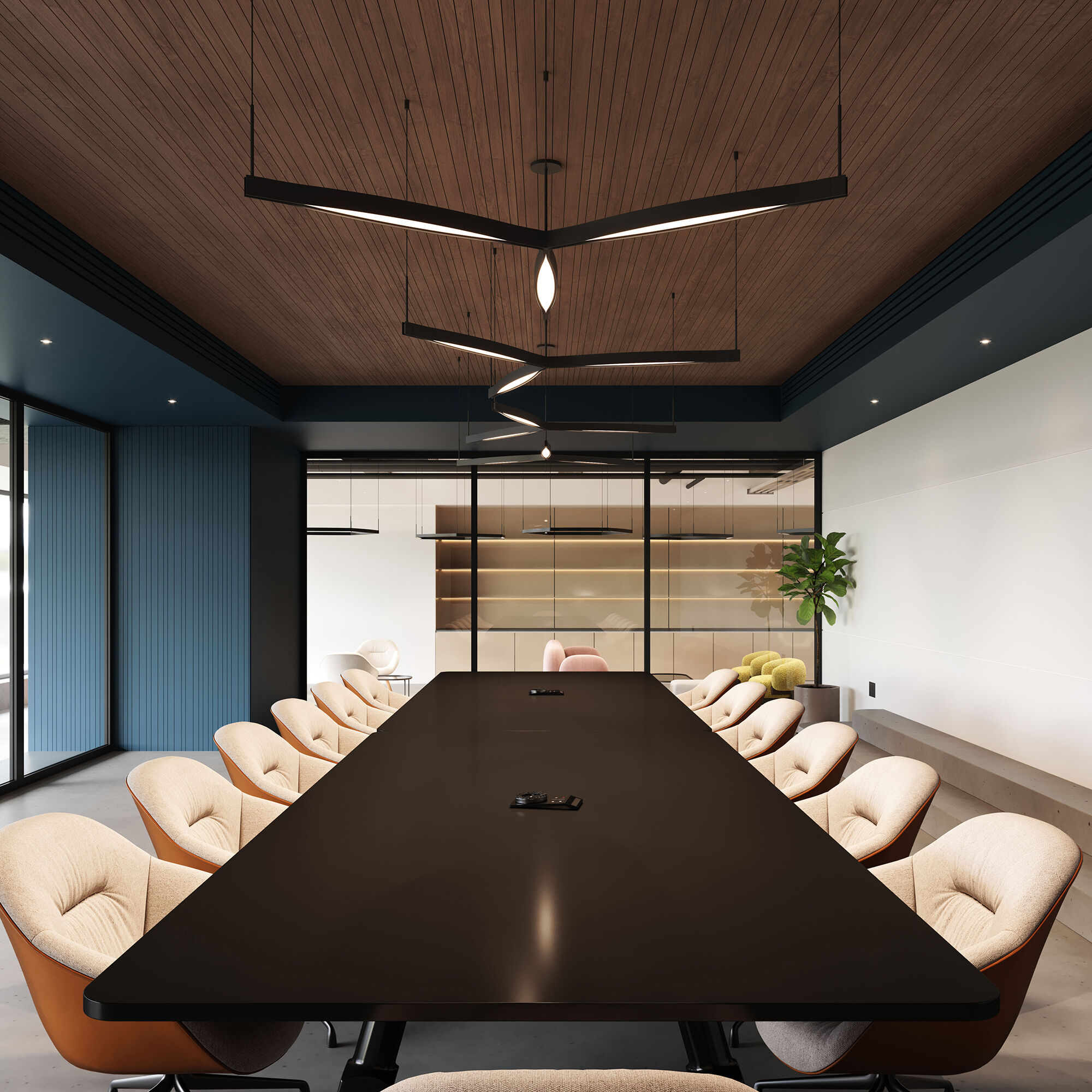 Ola LED 55 inch Satin Black Pendant Ceiling Light