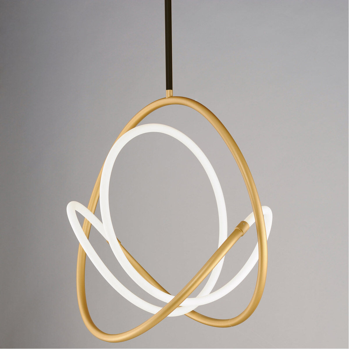 Mobius LED 20 inch Black and Gold Single Pendant Ceiling Light
