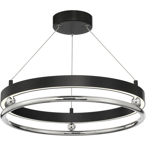 Grande Illusion LED 21.25 inch Coal with Polished Nickel Pendant Ceiling Light