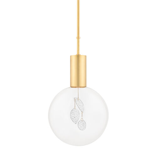 Gio 1 Light 11 inch Aged Brass Pendant Ceiling Light