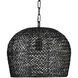 Piero 1 Light 16 inch Satin Black Pendant Ceiling Light, Small