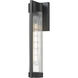 Stratford 1 Light 16.63 inch Matte Black Outdoor Sconce in Striped Clear Glass