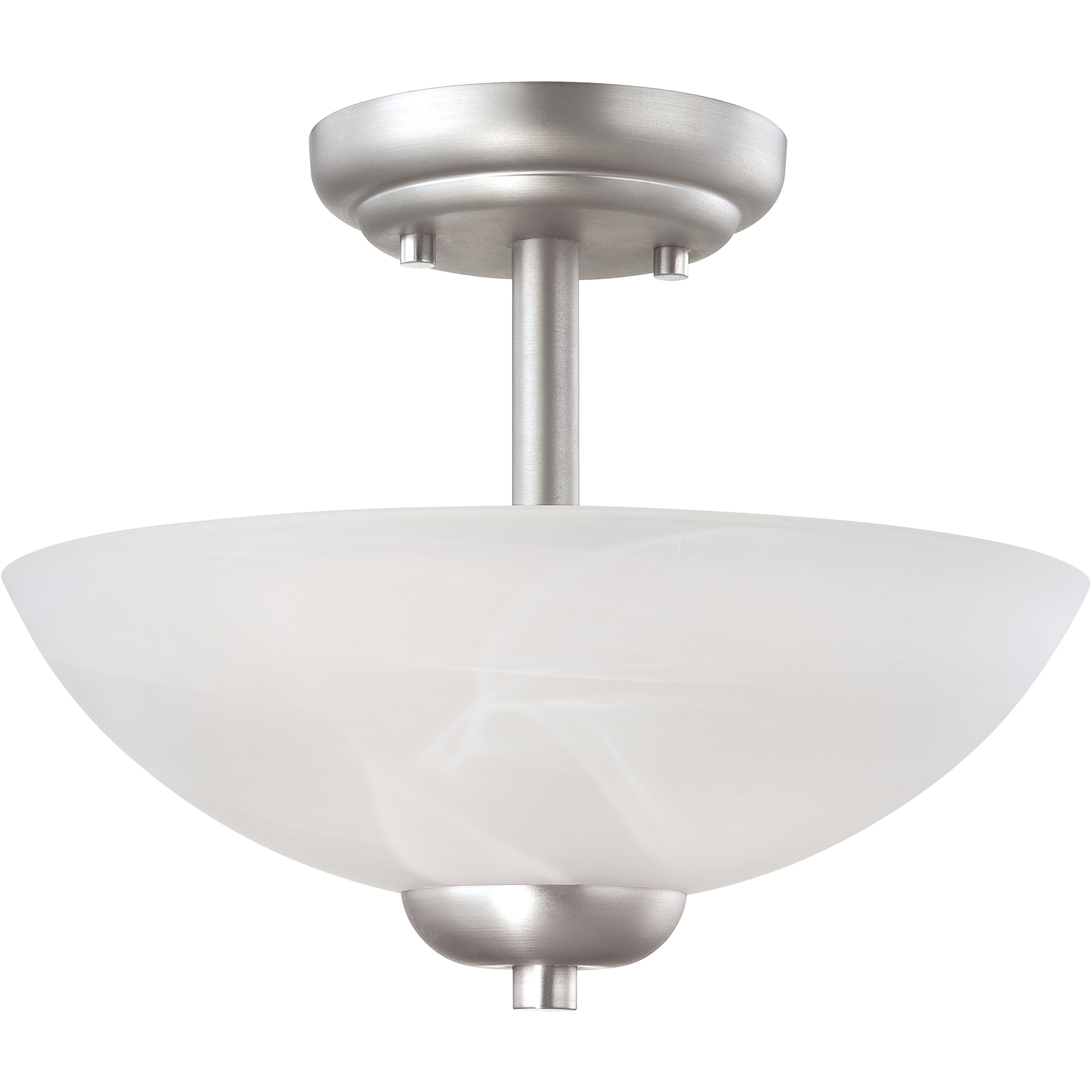 Tia 2 Light 11.75 inch Matte Nickel Semi Flush Mount Ceiling Light