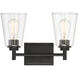 Westin 2 Light 15 inch Matte Black Bath Bar Wall Light 