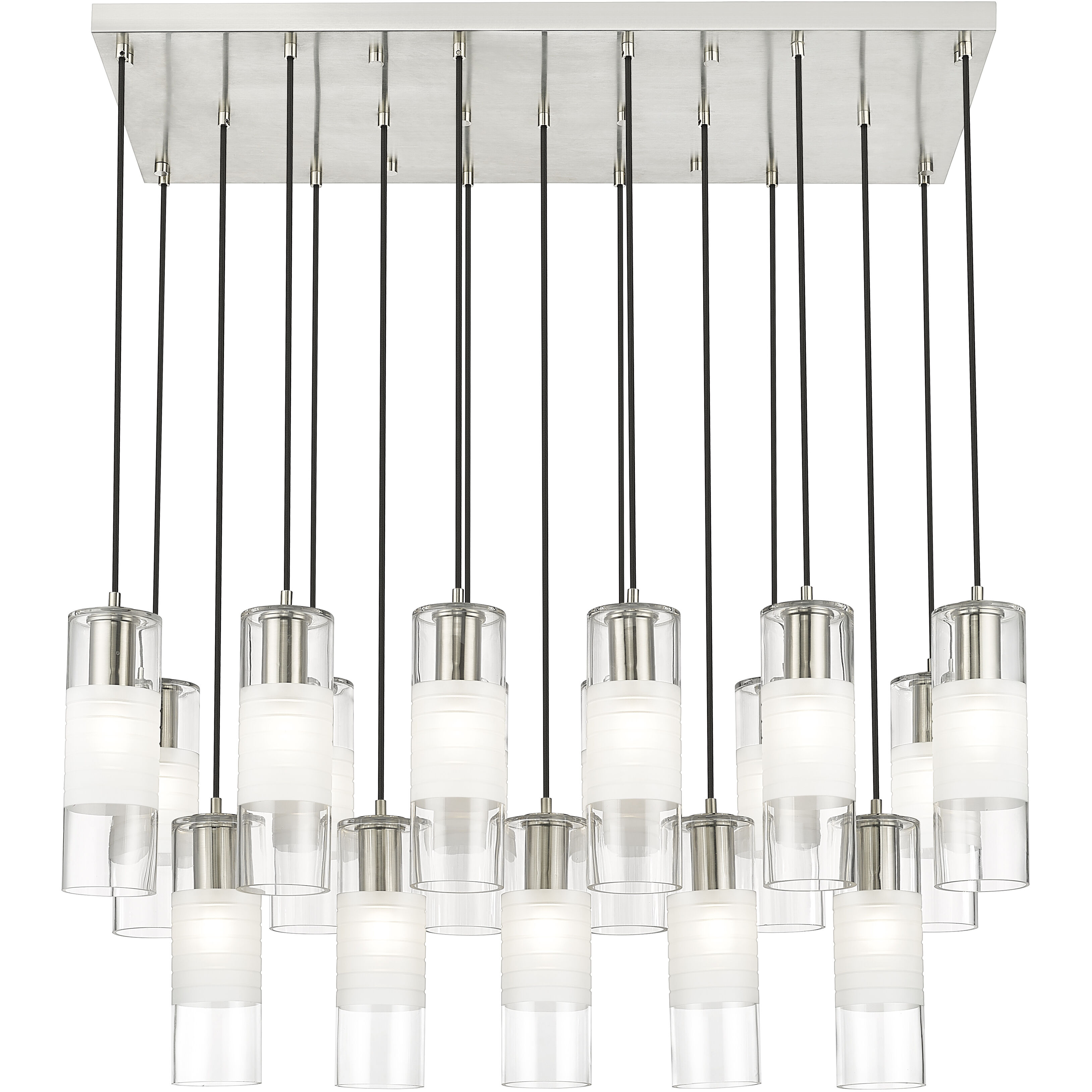 Alton 17 Light 42 inch Brushed Nickel Linear Chandelier Ceiling Light