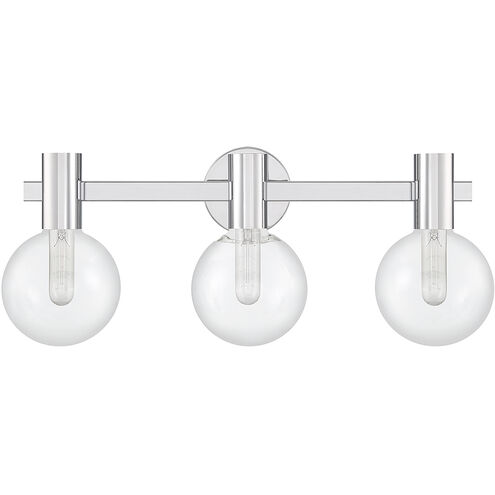 Wright 3 Light 25 inch Chrome Vanity Light Wall Light in Polished Chrome